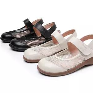 여자신발 단화 소프트솔 중년 빈티지 빅사이즈 편안한 펀칭구두 봄여름 심쿵