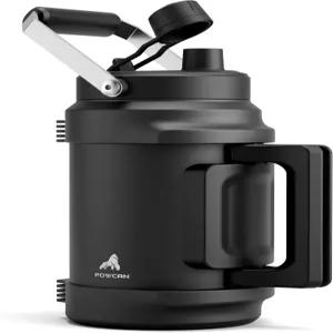 체육관용 64온스 단열 물병 2-in-1 빨대 주둥이 뚜껑 이중 손잡이 누수 방지 36시간 차갑게 유지 여행