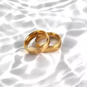 금색 써지컬 스틸 티타늄반지 반지 볼드반지 커플반지 남녀공용반지