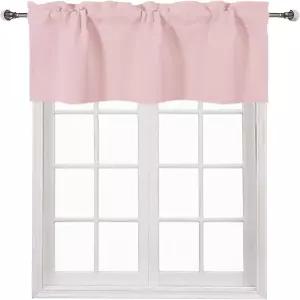 윈도우 거실/지하실용 주방 막대 포켓 밸런스 커튼용 DWCN 36 x 16 인치 길이 패널 1 개 블러쉬 핑크