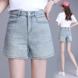 여름 캐주얼 여자청반바지 청바지 슬림 하이웨스트 청반바지 숏와이드 시크 원템2