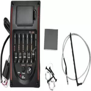 Eujgouv 기타 프리앰프 6.35mm 출력 플라스틱 EQ 5밴드 디지털 이퀄라이저 픽업 어쿠스틱 일렉트릭