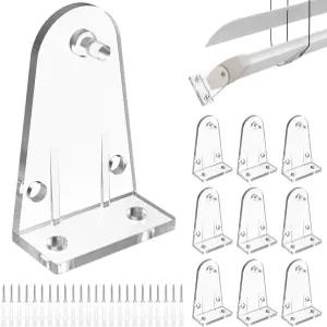 12개 2인치 홀드 다운 브래킷 클리어 컬러 플라스틱 블라인드 하단 레일 클립 후크 홀더 하이 프로파일