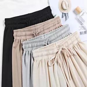 플리츠 팬츠 밴딩 주름 통바지