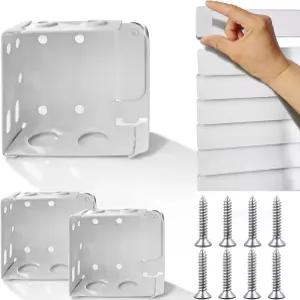 2PCS 미니 블라인드 브래킷 메탈 윈도우 2인치 화이트 헤드레일 홀더 하이 프로파일