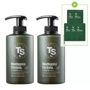 TS 어성초 샴푸 500g 2개 + TS샴푸 6g 5개 탈모완화 티에스