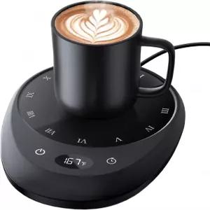 책상용 MEION 커피 머그잔 워머 컵 4가지 온도 설정 및 1-12시간 타이머 자동 차단 기능이 있는 스마트