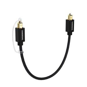 반데세일 쇼트 광 오디오 케이블 7인치, PS4, 골드 Xbox, 브레이드 디지털 TOSLINK 나일론 도금 광섬유 호환되는 광케이블, 사운드바용 삼성, TV와 Amps,