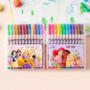 [문구/오피스] 디즈니 공주2 12색 사인펜 랜덤발송 3P 그림 색칠펜