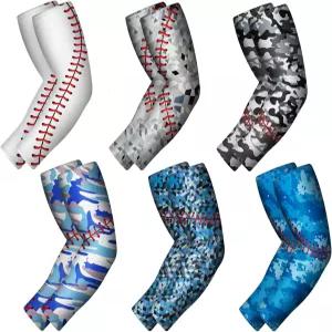 청소년 성인 농구 스포츠를 위한 스키커프 6켤레 야구 팔 소매 팔꿈치 압축 슈터 슬리브