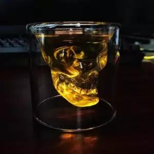 양주잔 칵테일잔 이중유리 로하티해골 200ml 샷글라스 칵테일잔 샷글라스