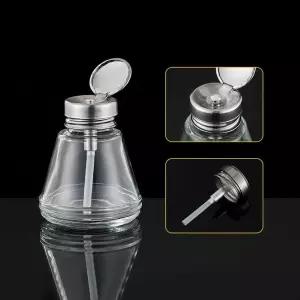 네일아트 클렌져 리무버 휴대용 펌프식 150ml 유리병 리무버용기 원터치용기