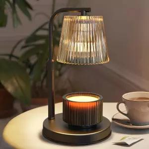 타이머 디밍 가능한 캔들 워머 램프 조절 전기 왁스 멜트 향 큰 병 조명 여성을 위한 따뜻한 집 선물 유리