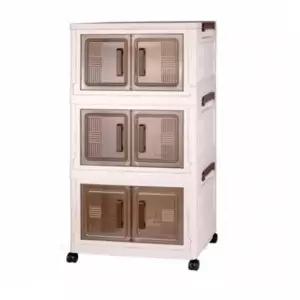 수납박스 리빙박스 서랍장 투명문 폴딩박스 3단 45cm