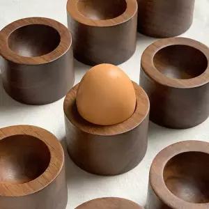 우드 에그 트레이 홈카페 원형 1구 계란홀더 스탠드