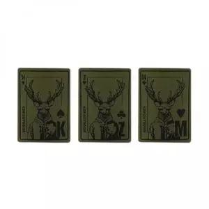 카즈미 와펜 캠핑 찍찍이 와펜 패치 사각 카키 3p