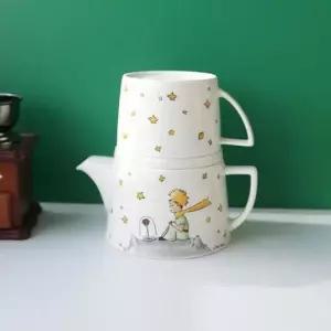 커피잔세트 어린왕자 도자기 티포원 뚜껑 티포트 머그컵 1P 세트