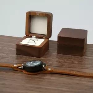 투명창 원목 반지케이스 보석함 웨딩 예물 보관 자석 고정 커플링 돌반지 웨딩