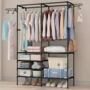 [생활] 조립식 행거 옷걸이 옷장 스틸 선반 드레스룸 정리용
