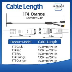전기 자전거 변환 키트 디스플레이 브레이크 레버 스로틀 커넥터, Jule 1T4 1T5 1T2 방수 케이블, 액세서