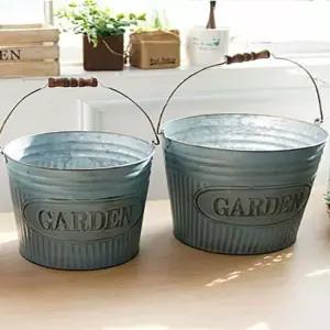 선반 장식 인테리어 화분 활용 가능 철제 양동이 대 1P 받침대