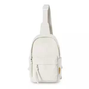 아이보리- 심플한 스타일 슬링백 지퍼 스트랩 포인트 캐주얼슬링백 미니백팩 나들이