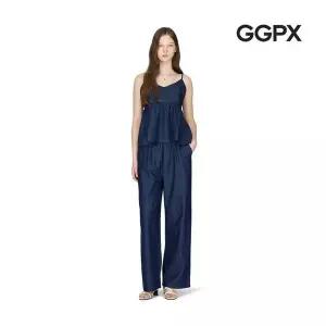 [GGPX]데님 뷔스티에 블라우스 앤 팬츠 셋업 (GP4OP004F)