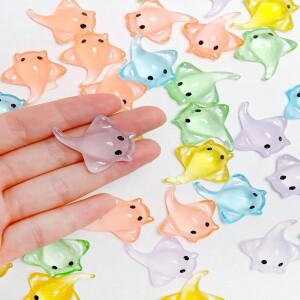 미니어처 가오리 인형 미니 조각 현실적인 수지 케이크 토퍼 바다 동물 입상