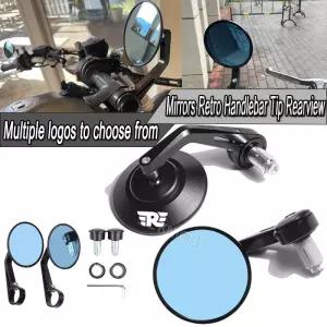 로얄 엔필드 불릿/메테오/클래식 350 500 650 인터셉터 CNC 오토바이 핸들바 엔드 미러 레트로 팁 리어뷰