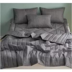 여름쇼파패드 (국산) 여름 홑 이불세트(토퍼포함)(Q/차콜)