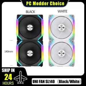 LIAN LI UNI 팬 SL140 V1 모듈형 컴퓨터 수냉식 라디에이터 팬 140MM 케이블리스 PWM 제어 5V ARGB 검정 흰