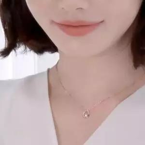 로즈골드목걸이 큐빅 링 베이직 금 목걸이 14K 42cm