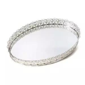 화장대정리함 백합 화장품 진열대 정리대 쟁반 실버 특대