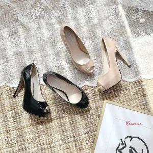 여성 2컬 하이힐 펌프스힐 토오픈힐 킬힐 가보시굽opq291
