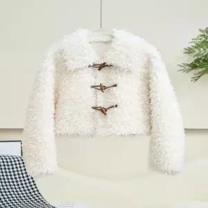 핑크 리얼 양털 자켓 하프 가을 코트 덤블 뽀글이 숏자켓