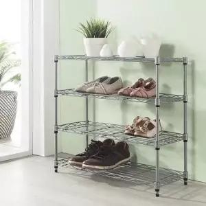신발정리선반 메탈신발정리대 4단 오픈신발장 슬림수납장 현관틈새