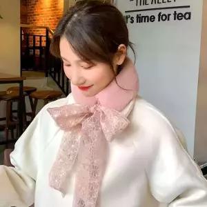 WL (별별창고) 레이스 쁘띠목도리 겨울용 따뜻한 여성