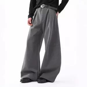 스콕 남성용 팬츠 오피스룩 여름 회색 기본 와이드 배기핏 정장 JEN2