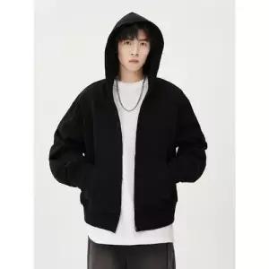 엘럽 남사친 회색 캐주얼 반 후드 카디건 집업 원템1