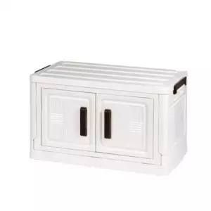 [생활] 접이 오픈형 플라스틱 1단 리빙박스 불투명 정리함 이동식 전면 45CM 소품정리