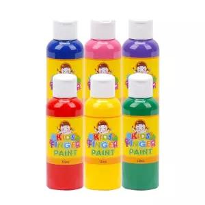 (튼튼)키즈 핑거페인트 120ml 6색 세트 물감놀이 미술 어린이 페인팅 오감발달 그림 촉감