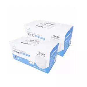 개별포장 일회용마스크(50P 성인용) 화이트-2개 일회용 덴탈 대형 귀안아픈 국산 비말차단 필터