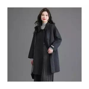 여자 롱 가디건 카디건 가을 겨울 모직 더블 코트 하프 봄 양털 ST3