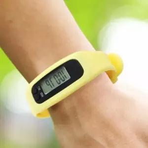 실리콘 밴드 만보기 시계 옐로우 손목스마트 디지털만보계 팔찌