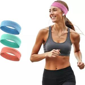 여성용 XNXA 운동용 스웨트 밴드 머리띠 달리기 요가 농구 테니스 무슬립 탄력 스포츠 헤어