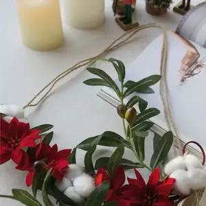 원예화분 크리스마스 포인세티아 코튼 가렌더 벽걸이장식 리스 인테리어화분