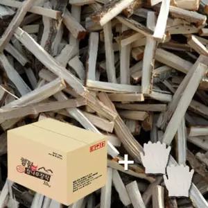 (튼튼)국산 참나무 장작 1박스+ 목장갑 2켤레 쪼갬 캠핑 취사용품 불붙이는 숯장작 고기