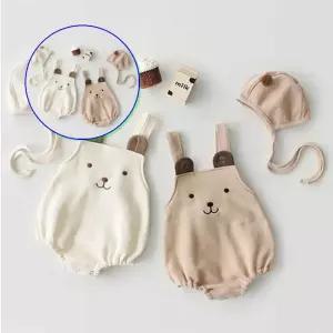 쌍문상회 지금 필요한 아기바디슈트 폼폼 멜빵 아동 2종세트 204265