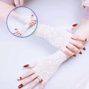 쌍문상회 지금 필요한 여성팔토시 망사 반장갑 숏 M11860