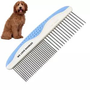 금속 개 그루밍 빗 엉킴 제거 및 매트 반려동물 머리를 위한 디탱글러 푸들 골드면 두들 긴 최고의 작은